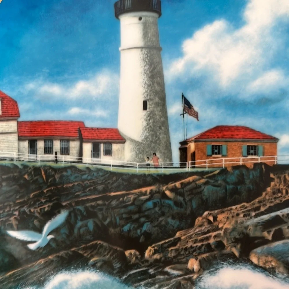 EXC Lighthouse Portland Head Porcelain Plate 1989 Hamilton Collection Coastal